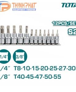 Bộ 12 đầu tuýp lục giác bông sao TOTAL THT1438121